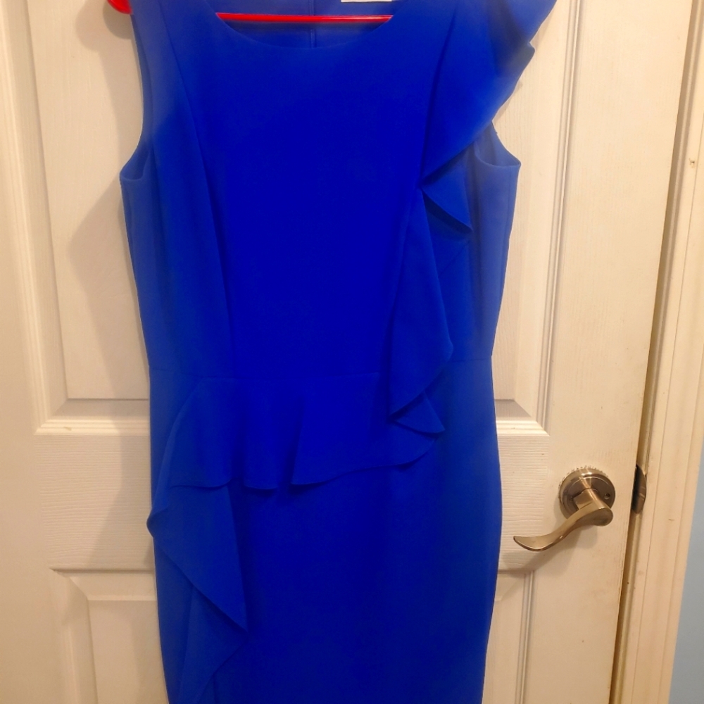 CALVIN KLEIN blue sheath dress 8